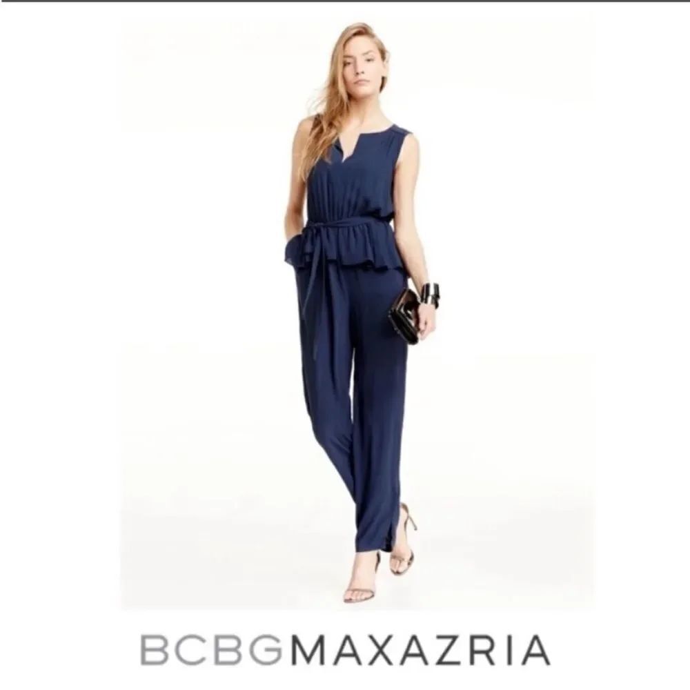 BCBGMaxAzria Chic black Ruffle Jumpsuit, S